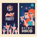 Retro disco. Vector illustration, poster.