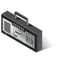 retro music stereo player. vector isometric illustration