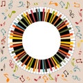 Retro musical background with piano keyboard Royalty Free Stock Photo