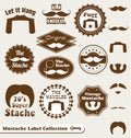 Retro Mustache Labels and Stickers