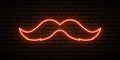 Retro mustache neon sign.