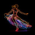 Retro neon dance sign vibrant glow on a stylish dark background Royalty Free Stock Photo