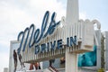 Retro neon signs of famous Mel's Drive In in Los Angeles