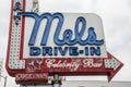 Retro neon signs of famous Mel's Drive In in Los Angeles