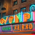 1134 Retro Neon Signs: A retro and vintage-inspired background featuring retro neon signs with glowing lights, retro typography,