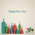 Retro New Year card Royalty Free Stock Photo