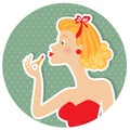 Retro nice woman and make up Royalty Free Stock Photo