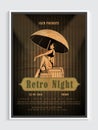 Retro Night Party Flyer, Template or Banner design.