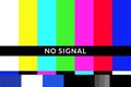 Retro no signal tv test screen pattern chart