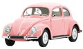 Retro, Old-fashioned, Vintage Beetle model toy car isolated on white transparent background PNG pink