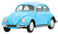 Retro, Old-fashioned, Vintage Beetle model toy car isolated on white transparent background PNG blue Royalty Free Stock Photo