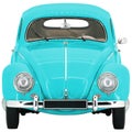 Retro, Old-fashioned, Vintage Beetle model toy car isolated on white transparent background PNG front green blue