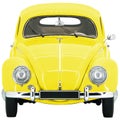 Retro, Old-fashioned, Vintage Beetle model toy car isolated on white transparent background PNG front yellow Royalty Free Stock Photo