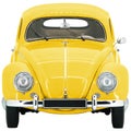 Retro, Old-fashioned, Vintage Beetle model toy car isolated on white transparent background PNG front yellow Royalty Free Stock Photo