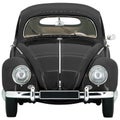 Retro, Old-fashioned, Vintage Beetle model toy car isolated on white transparent background PNG front black