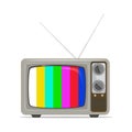 Retro, old-fashioned, vintage tv with no signal screen. Template in flat design