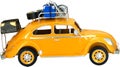 Retro, Old-fashioned, Vintage Yellow VW Beetle Tin model toy car isolated on white transparent background PNG Royalty Free Stock Photo