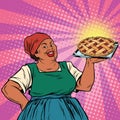Retro old female African-American berry pie Royalty Free Stock Photo