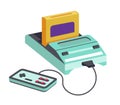 Retro old school games, dendy game console vector Royalty Free Stock Photo