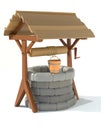 Retro old stone water well 3d render illustration Royalty Free Stock Photo