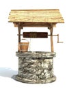 Retro old stone water well 3d render illustration Royalty Free Stock Photo