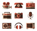 Retro and old, vintage items for entertainment Royalty Free Stock Photo
