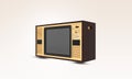 Retro old vintage TV. old model color television. Classic Vintage Retro Style old television with cut out screen Royalty Free Stock Photo