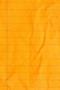 Retro orange lined school crumpled paper background