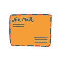 Retro Orange Mail Envelope with Address Vector Illustration