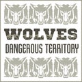 Retro ornament - wolves and inscriptions