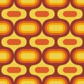 Retro Atomic ogee ovals brown yellow pattern Royalty Free Stock Photo