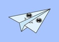 Retro paper plane sticker vector concept Royalty Free Stock Photo