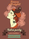 Retro party invitation design with sample text Royalty Free Stock Photo