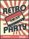 Retro party music poster design with vintage style