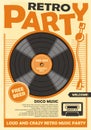 Retro party poster template