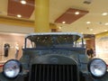 Retro passenger car in mall. Front view.