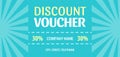 Retro pastel discount voucher with sea blue background