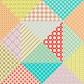 Retro patchwork. 16 seamless patterns. Endless