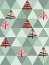 Retro pattern of geometric christmas trees