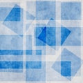 Retro pattern of geometric shapes. Pattern with blue squares and rectangles. Royalty Free Stock Photo