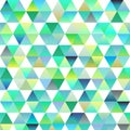 Retro pattern of geometric shapes. Triangle colorful mosaic back. Pattern with rainbow color hexagons Royalty Free Stock Photo