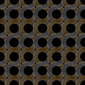 Retro pattern, made of glitter waves, lines and circles. Royalty Free Stock Photo