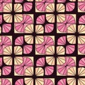 Retro pattern with seamless geometric ornament. Background for tiles or wallpaper. Repeating decorative pattern in pink Royalty Free Stock Photo