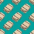 Retro pattern with suitcase. Travel background