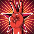 Retro Peace Hand Sign. Royalty Free Stock Photo