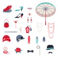 Retro personal accessories, icons and objects of Royalty Free Stock Photo