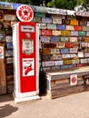 Retro Petrol Pump, American License Plates