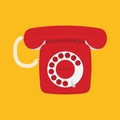 Retro phone with dial dial on a white background Royalty Free Stock Photo