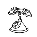 Retro phone disc communication device cartoon coloring page