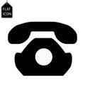 Retro phone icon. Old telephone sign. Linear icons on white background black Royalty Free Stock Photo